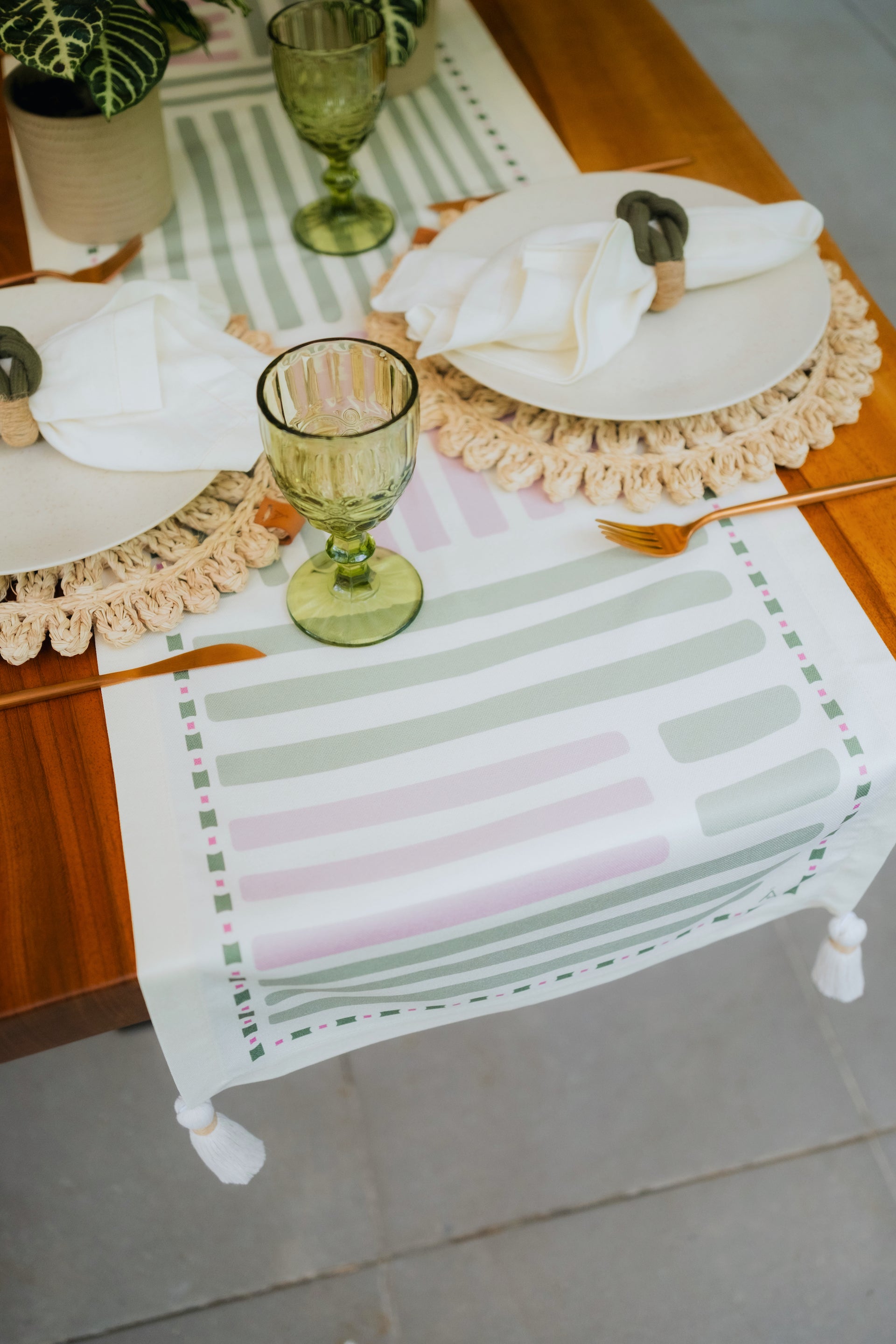 Camino de mesa Sage Rose